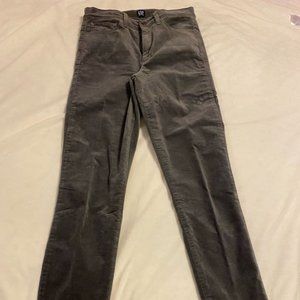 Gap Gray True Skinny Velvet Jeans